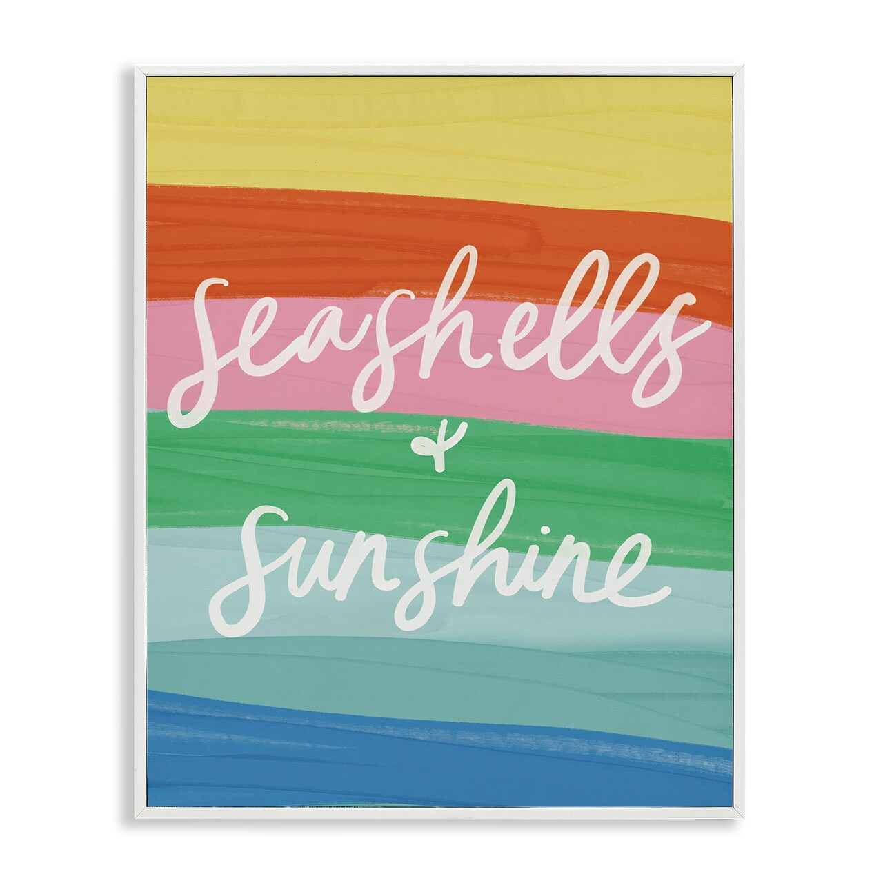 Stupell Industries Seashells & Sunshine on Rainbow Framed Giclee Wall Art Design by Amanda Houston